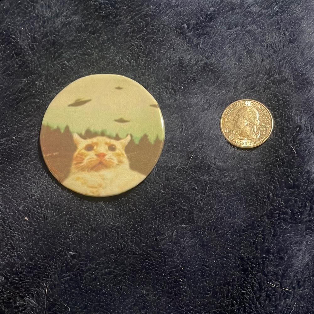 Cat UFO Button Pin